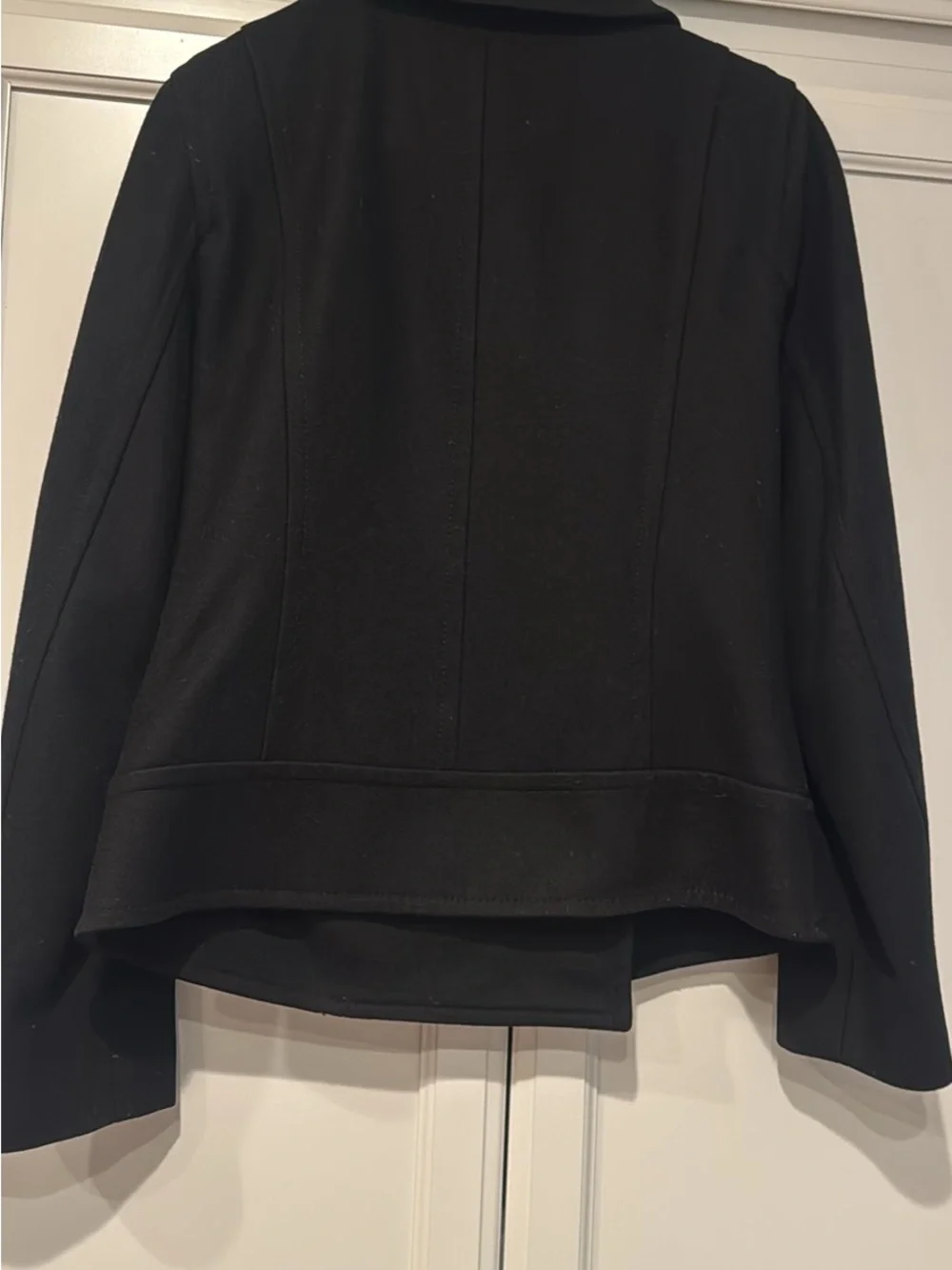 Michael Kors Black Asymmetrical Pea Coat